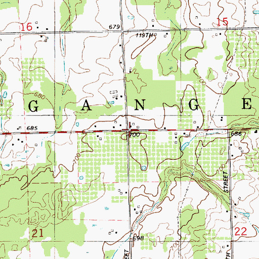 Topographic Map of Belknap Post Office (historical), MI