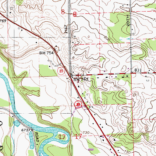 Topographic Map of Dent Post Office (historical), MI