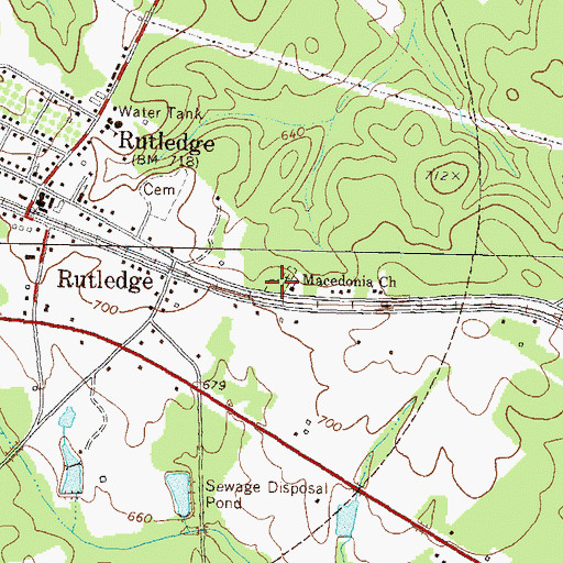 Topographic Map of Macedonia Baptist Church Cemetery, GA