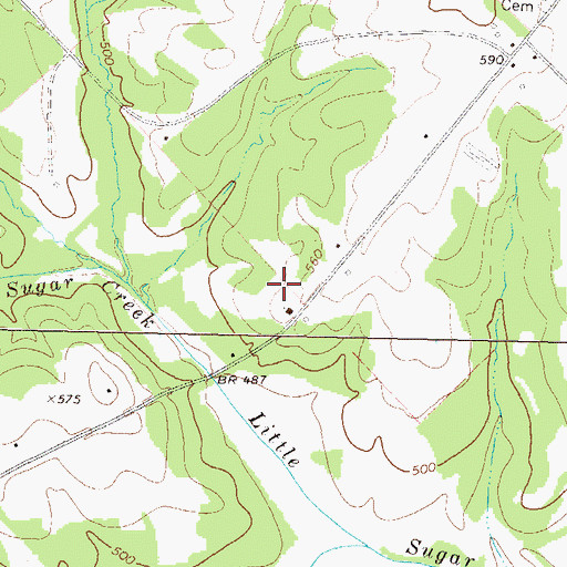 Topographic Map of Morgan County Church of Christ Cemetery, GA