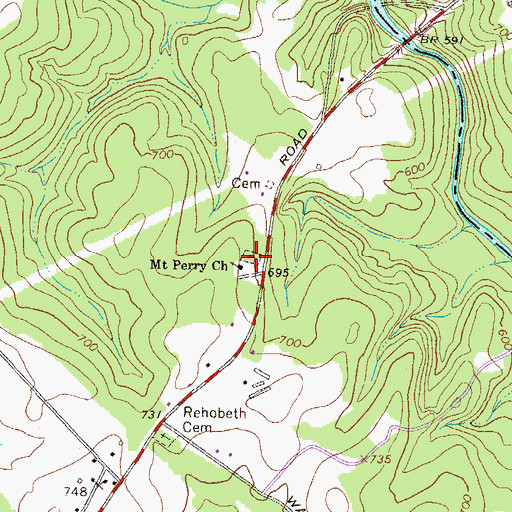 Topographic Map of Mount Perry Missionary Baptist Church Cemetery, GA