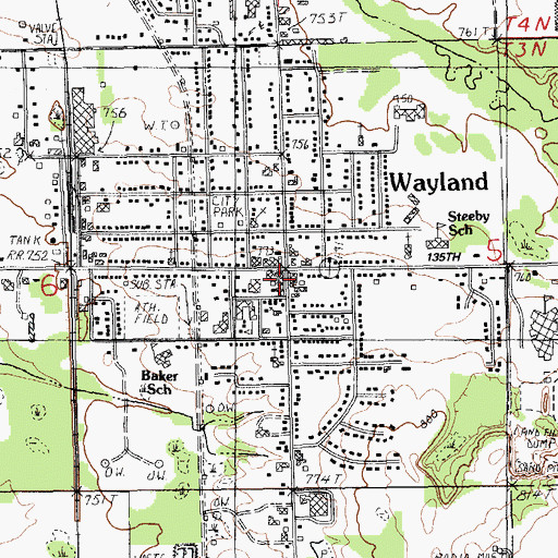 Topographic Map of Henika District Library, MI