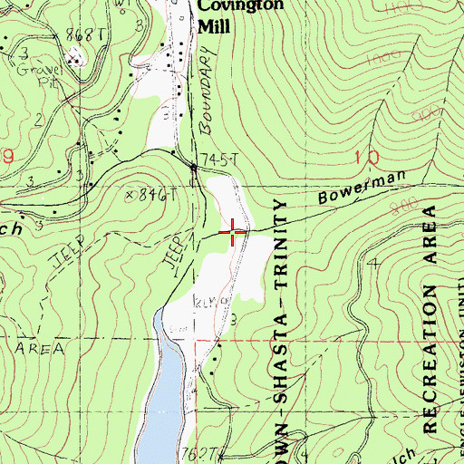 Topographic Map of Bowerman Gulch, CA