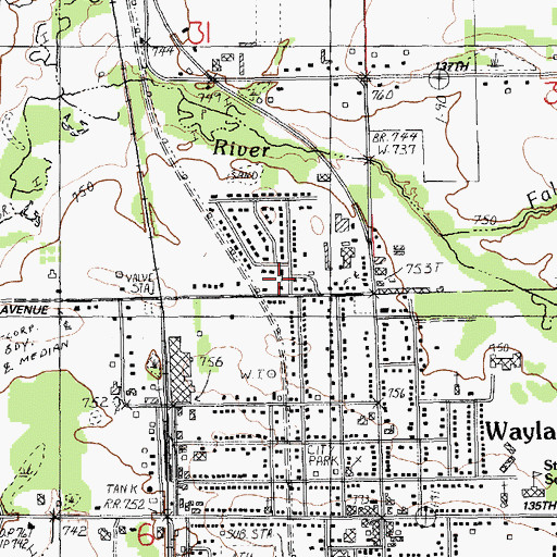 Topographic Map of Harvest Assembly of God Church, MI