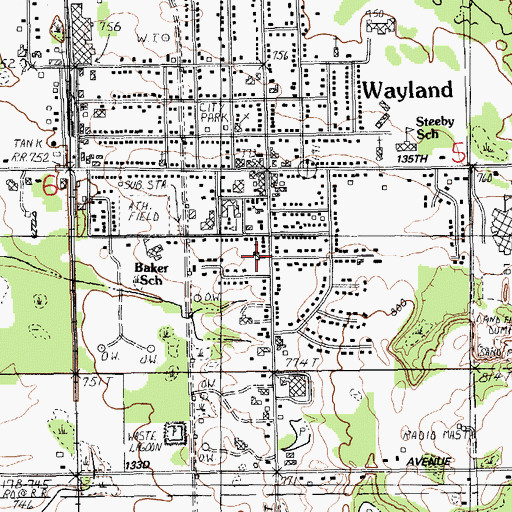 Topographic Map of Saint Therese School, MI
