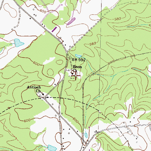 Topographic Map of New Enon Baptist Church Cemetery, GA