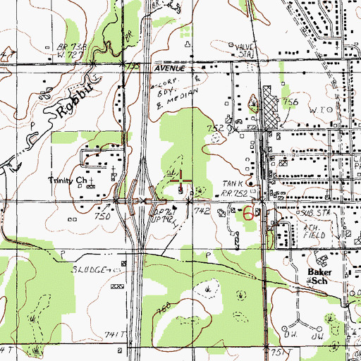 Topographic Map of Windsor Woods Village Mobile Home Park, MI