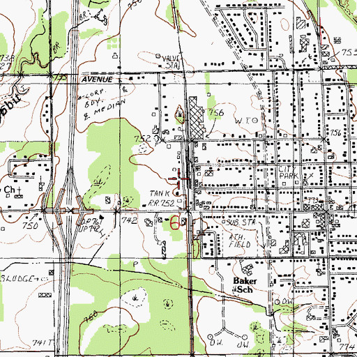 Topographic Map of Wayland Station, MI