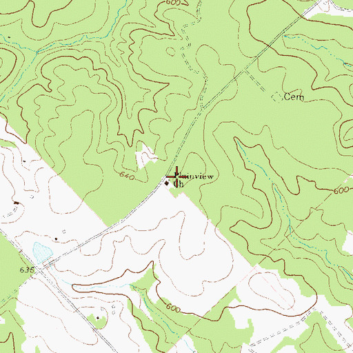 Topographic Map of Plainview Baptist Church Cemetery, GA