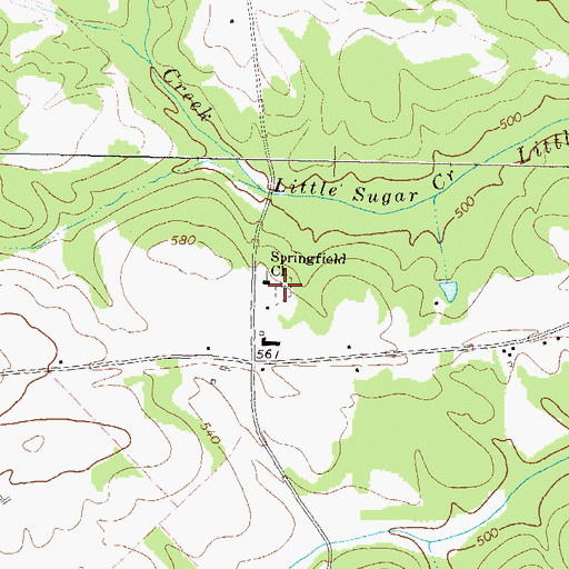 Topographic Map of Springfield Baptist Church Cemetery, GA