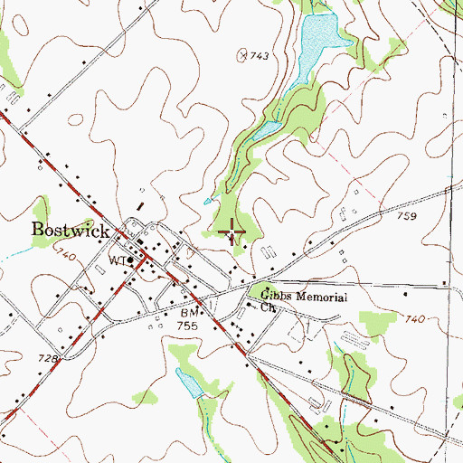 Topographic Map of Sweet Home Baptist Church, GA