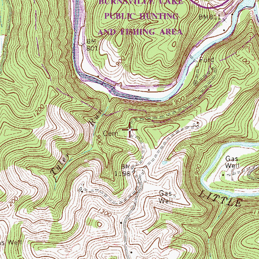 Topographic Map of Highwood Cemetery, WV