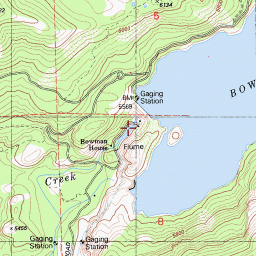 Topographic Map of Bowman House, CA