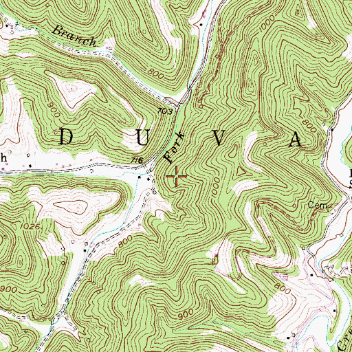 Topographic Map of Sanson Cemetery, WV