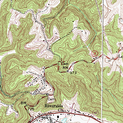 Topographic Map of Giles-Stern Cemetery, WV