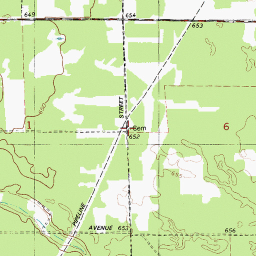 Topographic Map of Valley Township Cemetery, MI