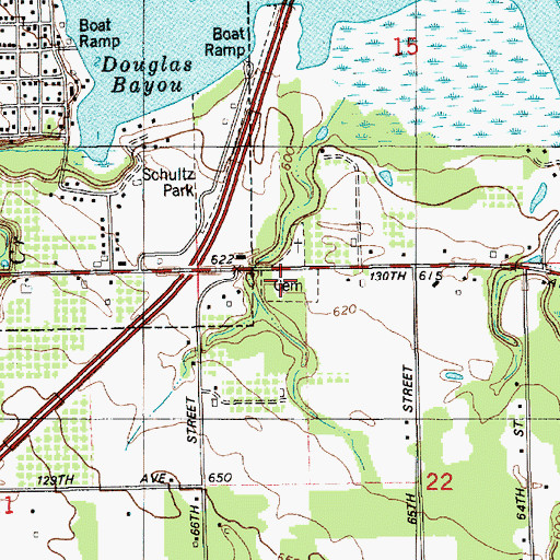 Topographic Map of Douglas Cemetery, MI