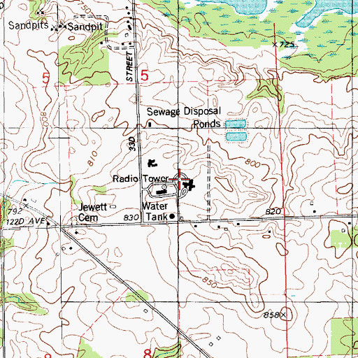 Topographic Map of Allegan County Poor Farm Cemetery, MI