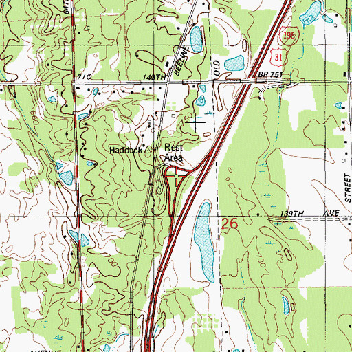 Topographic Map of Saugatuck Rest Area, MI