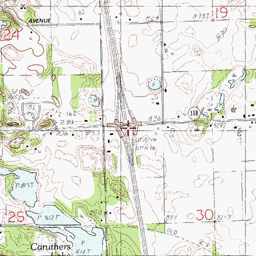 Topographic Map of Interchange 55, MI