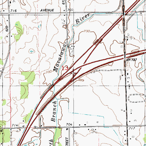 Topographic Map of Interchange 44, MI