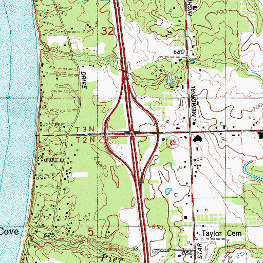 Topographic Map of Interchange 34, MI