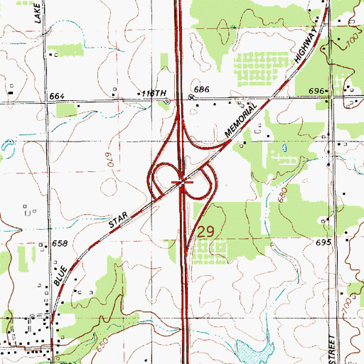 Topographic Map of Interchange 30, MI