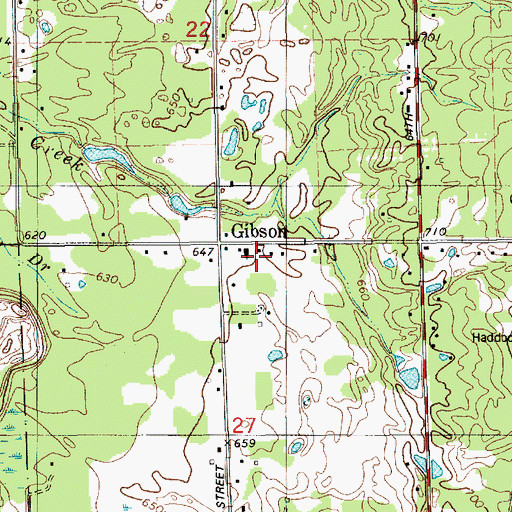 Topographic Map of Gibson Christian Reformed Church, MI