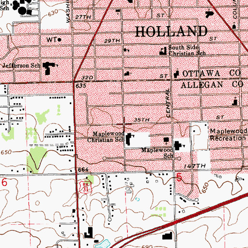 Topographic Map of Maranatha Christian Reformed Church, MI