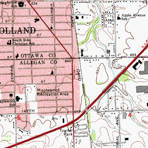 Topographic Map of Lakeshore House of Prayer, MI