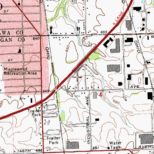 Topographic Map of Lao Christian Reformed Church, MI