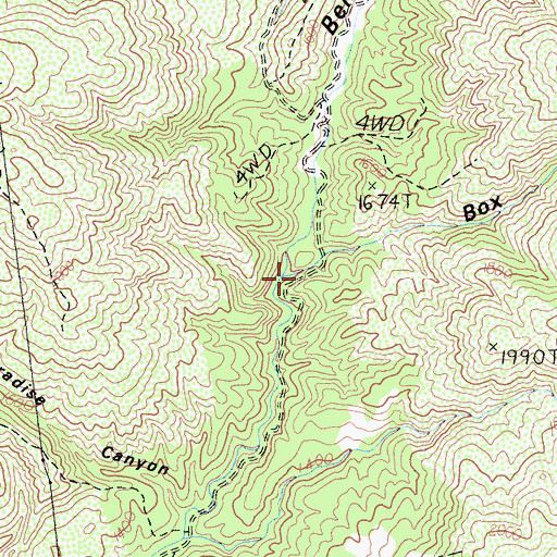 Topographic Map of Box Canyon, CA