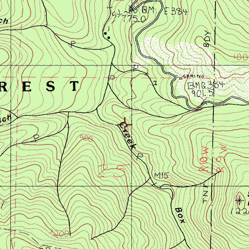 Topographic Map of Box Canyon, CA