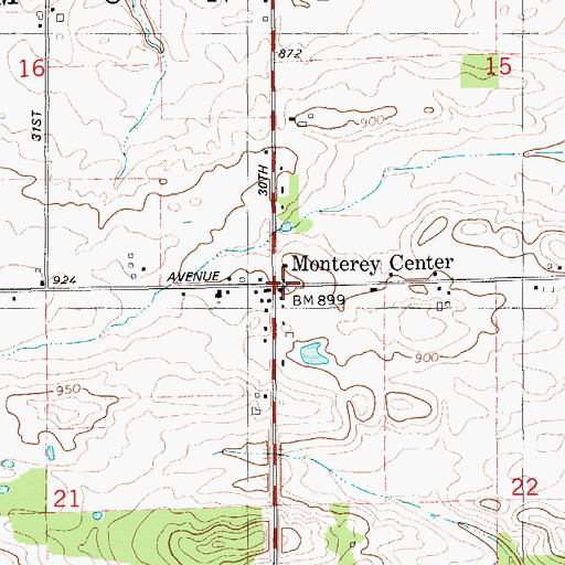 Topographic Map of Monterey Post Office (historical), MI