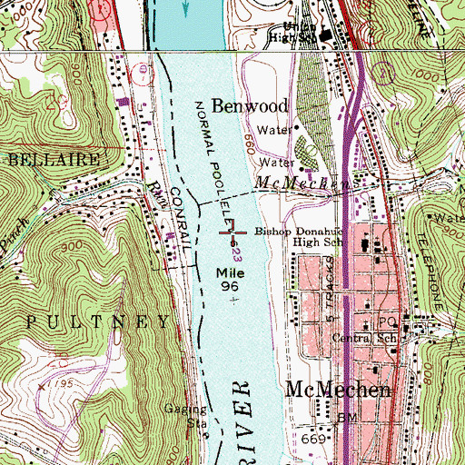 Topographic Map of Old Lock Number 13 (historical), WV