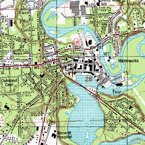 Topographic Map of Griswold Memorial Auditorium, MI