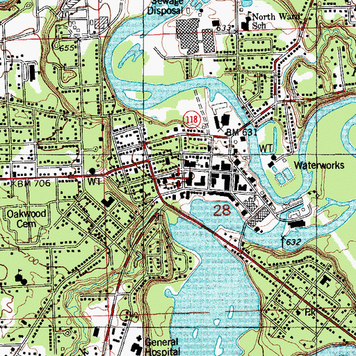 Topographic Map of Old Jail Museum, MI