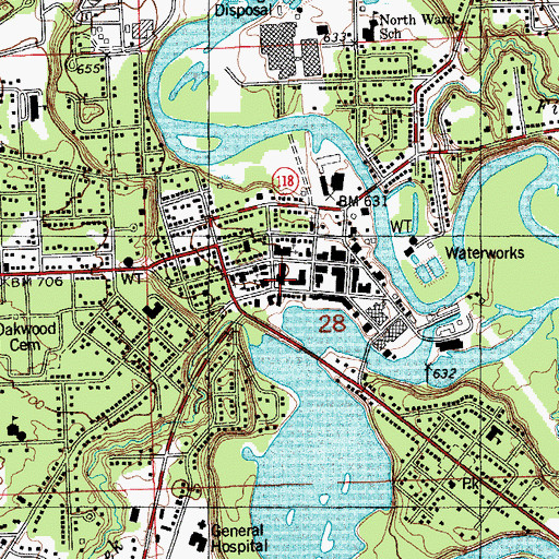 Topographic Map of Allegan County Sheriff's Office, MI