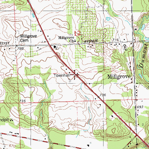 Topographic Map of New Hope Baptist Church of Allegan, MI