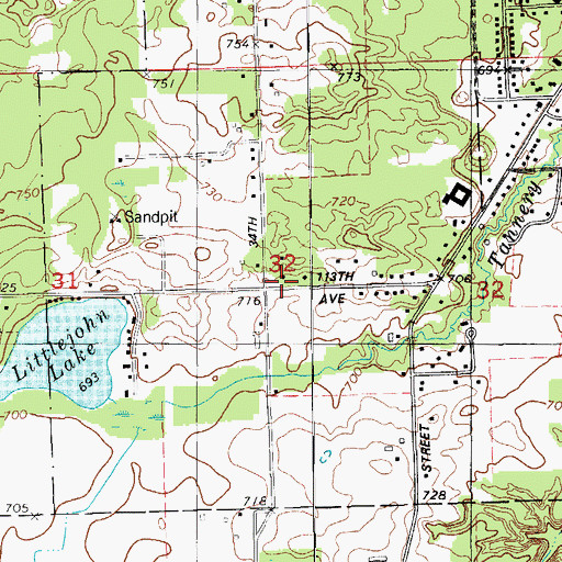 Topographic Map of Christ Community Church, MI