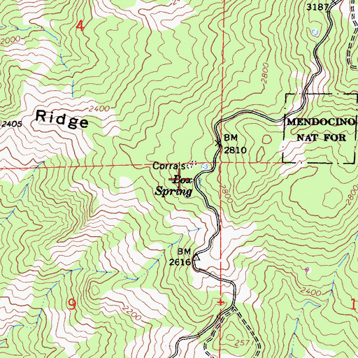 Topographic Map of Box Spring, CA
