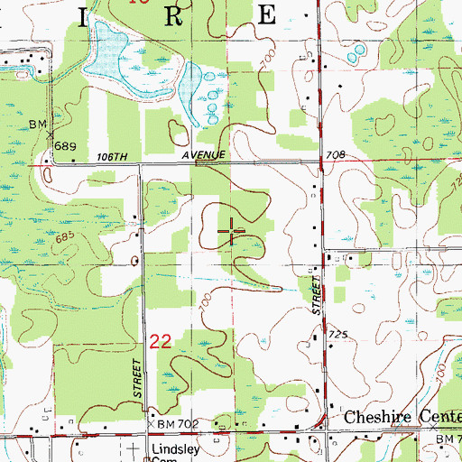 Topographic Map of Swan Lake Mobile Estates, MI