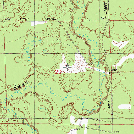 Topographic Map of Allegan Cross Country Ski Area, MI