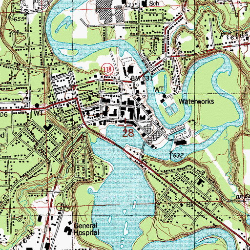 Topographic Map of Mahan Park, MI