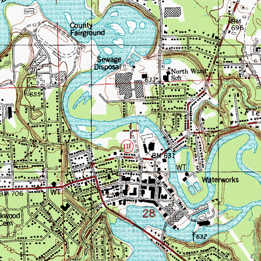 Topographic Map of JayCee Park, MI