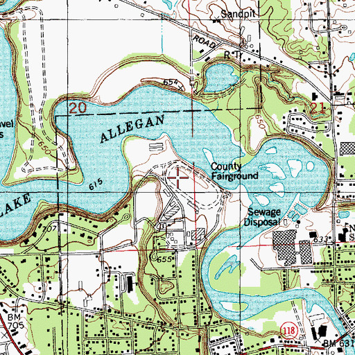 Topographic Map of Allegan County Fairgrounds, MI