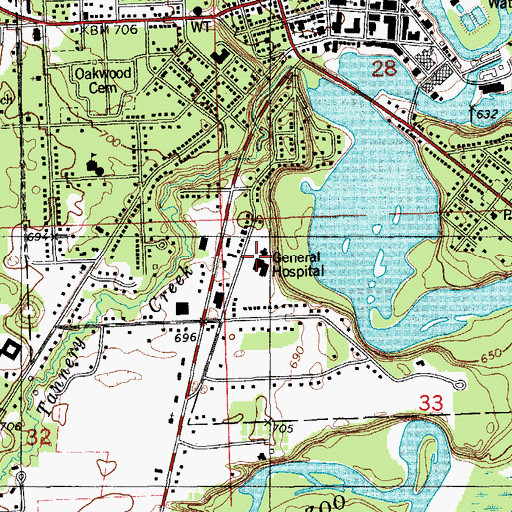 Topographic Map of Allegan General Hospital, MI