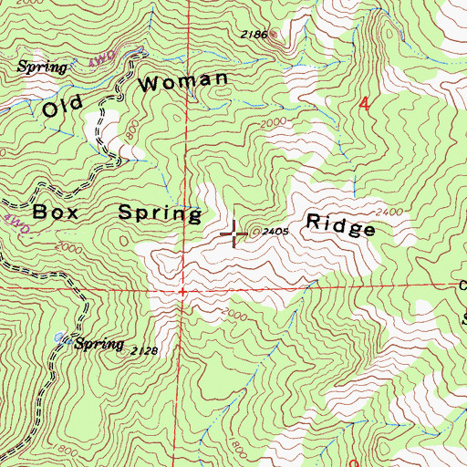 Topographic Map of Box Spring Ridge, CA