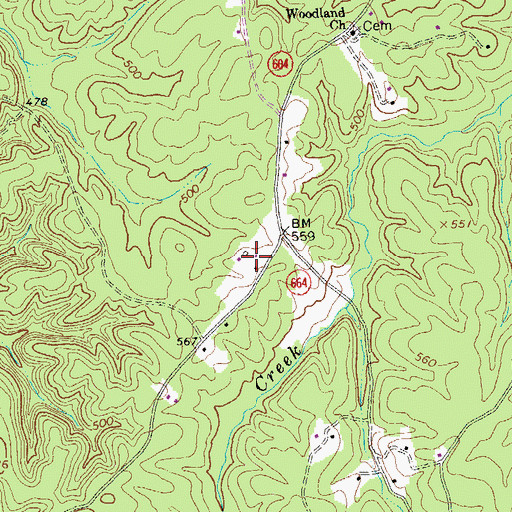 Topographic Map of Yogaville, VA