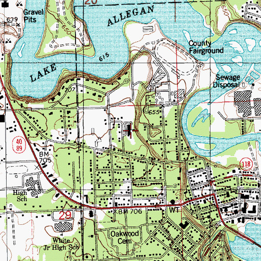 Topographic Map of Dawson Elementary School, MI